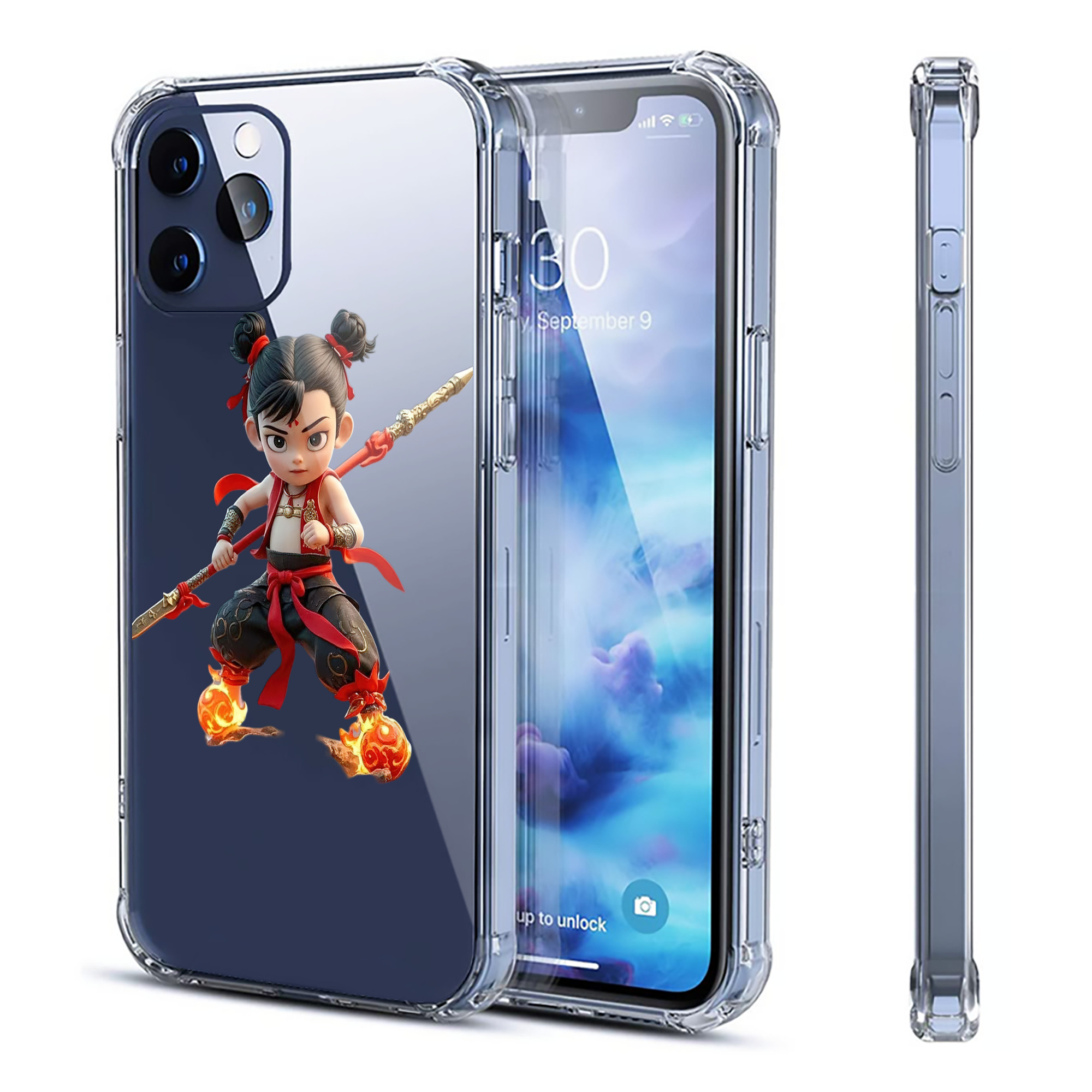 （画像用） Ne Zha 2 ナタ 魔童の大暴れ 【iPhone 12シリーズ対応】透明スマホケース（クリアソフトケース）